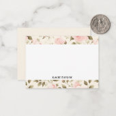 Cartes à notes personnalisées Beige Blush Floral (Devant/Arrière en situation)