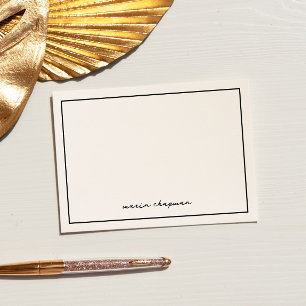Cartes à notes personnalisées chic et modernes en