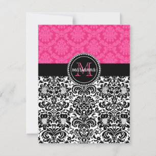 Cartes à notes personnalisées élégantes en noir ro