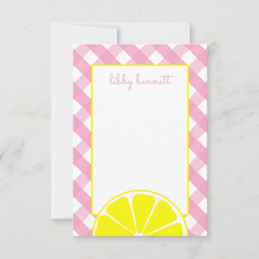 Cartes à notes personnalisées en limonade rose (Devant)