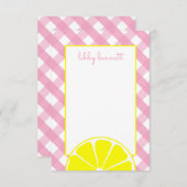 Cartes à notes personnalisées en limonade rose (Devant / Derrière)