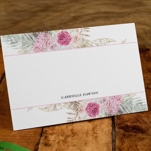 Cartes à notes personnalisées Fuchsia rose