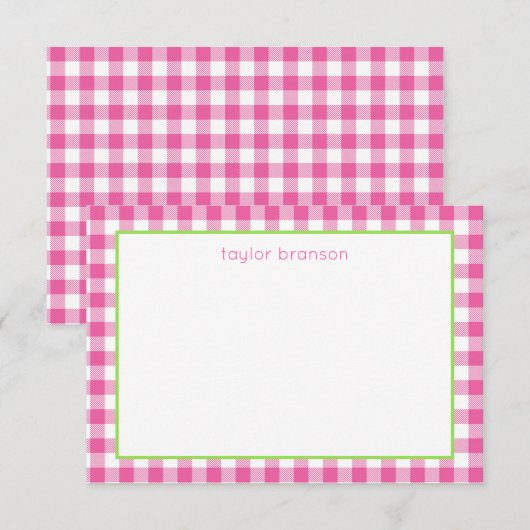 Cartes à notes personnalisées Plaid Buffalo (Devant / Derrière)