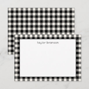 Cartes à notes personnalisées Plaid Buffalo