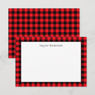 Cartes à notes personnalisées Plaid Buffalo