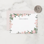 Cartes à notes personnalisées rose pâle (Devant/Arrière en situation)