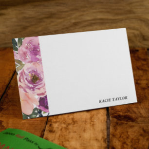 Cartes à notes personnalisées rose violet