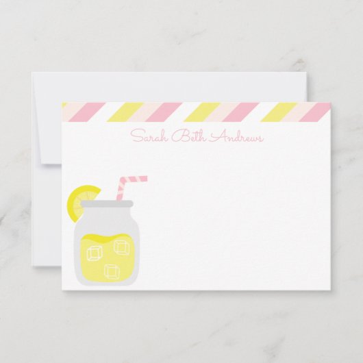Cartes à notes personnalisées Stripes & Lemonade (Devant)
