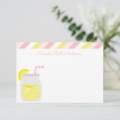 Cartes à notes personnalisées Stripes & Lemonade (Debout devant)
