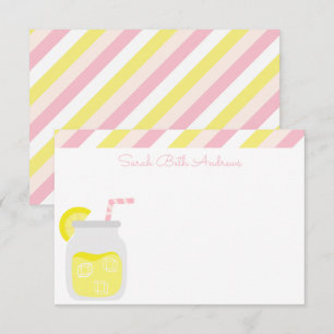 Cartes à notes personnalisées Stripes & Lemonade