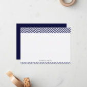 Cartes à notes plates Chevron Sharp Navy (Devant/Arrière en situation)