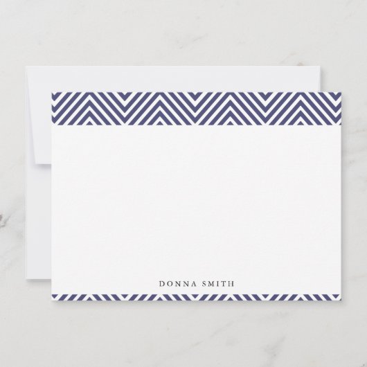 Cartes à notes plates Chevron Sharp Navy (Devant)