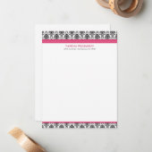 Cartes à notes plates Damask Élégantes (Oscars) (Devant/Arrière en situation)