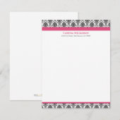 Cartes à notes plates Damask Élégantes (Oscars) (Devant / Derrière)