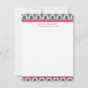 Cartes à notes plates Damask Élégantes (Oscars)