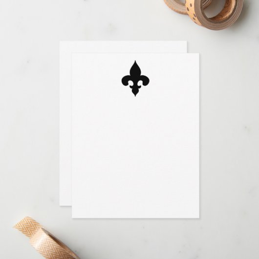 Cartes à notes plates Fleur de Lis (Devant/Arrière en situation)