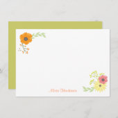 Cartes à notes plates Flower Garden (Devant / Derrière)