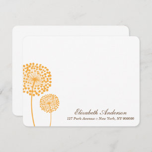 Cartes à notes plates Orange Dandelions