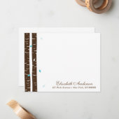 Cartes à notes plates personnalisées Birch Trees (Devant/Arrière en situation)