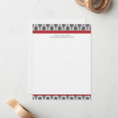 Cartes à notes plates personnalisées Damask Elegan (Devant/Arrière en situation)