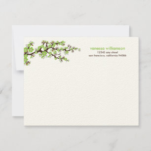 Cartes à notes plates personnalisées en fleurs de