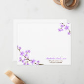 Cartes à notes plates personnalisées Fleurs de cer (Devant/Arrière en situation)