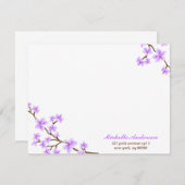 Cartes à notes plates personnalisées Fleurs de cer (Devant / Derrière)