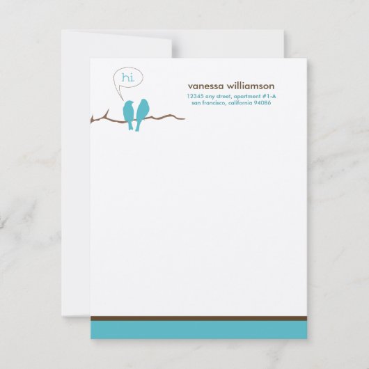 Cartes à notes plates personnalisées Little Birdie (Devant)