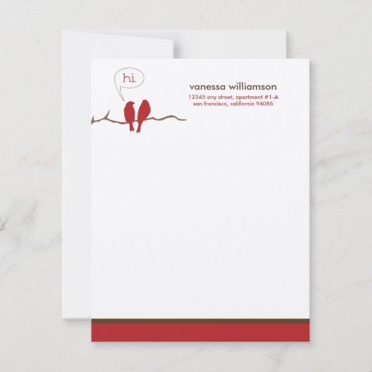 Cartes à notes plates personnalisées Little Birdie (Devant)