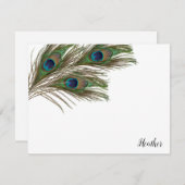 Cartes à notes plates personnalisées Peacock (Devant / Derrière)