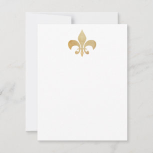 Cartes à notes plates Tan Fleur de Lis