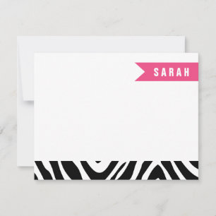 Cartes à notes plats en noir et rose chaud
