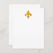 Cartes à notes plats Gold Fleur de Lis (Devant / Derrière)