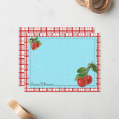 Cartes à notes plats personnalisées Cherry Cheery (Devant/Arrière en situation)