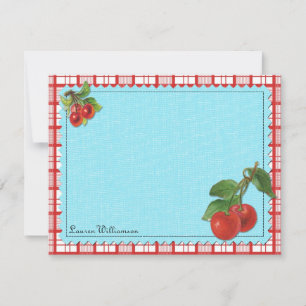 Cartes à notes plats personnalisées Cherry Cheery