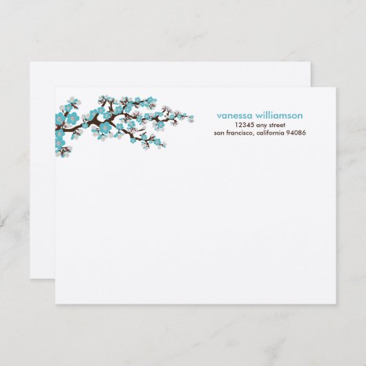 Cartes à notes plats personnalisées en fleurs de c (Devant / Derrière)