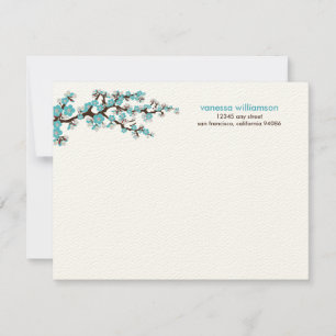Cartes à notes plats personnalisées en fleurs de c