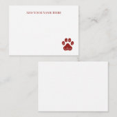 Cartes à notes plats pour Empreinte de patte de ch (Devant / Derrière)
