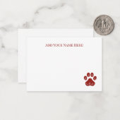 Cartes à notes plats pour Empreinte de patte de ch (Devant/Arrière en situation)