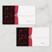 Cartes à puce florales rouges, noires et blanches (Devant / Derrière)