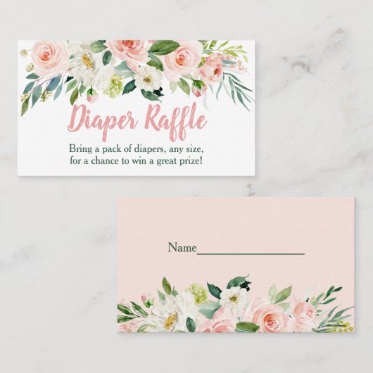 Cartes à rayures à Baby shower rose pâle (Devant / Derrière)