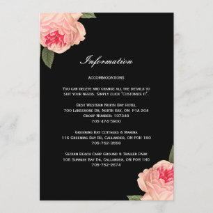 Cartes à rayures avec détail de pivoine corallienn