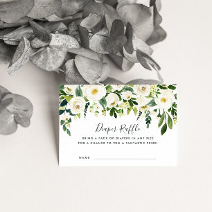 Cartes à rayures Baby shower floral Albâtre