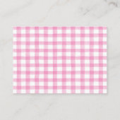 Cartes à rayures de Baby shower de ferme rose (Dos)