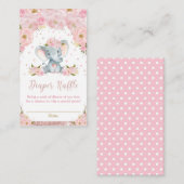 Cartes à rayures de Baby shower floral éléphant (Devant / Derrière)