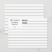 Cartes à recettes "Cocktail favori" (Devant / Derrière)