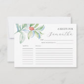 Cartes à recettes imprimables Aquarelle Noël (Devant)