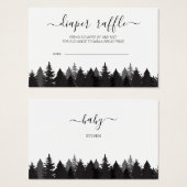 Cartes à roulettes de Baby shower de sapin rustiqu (Devant & derrière)