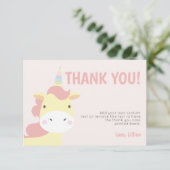 Cartes adorables de Merci de licorne (Debout devant)