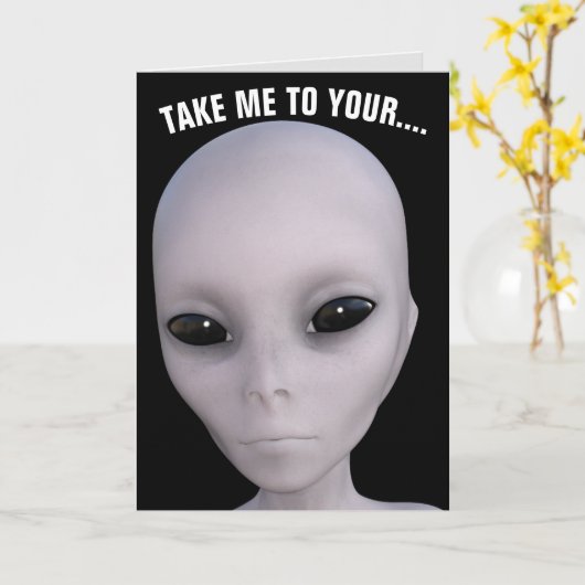 CARTES ALIENS D'ANNIVERSAIRE (Fleur jaune)